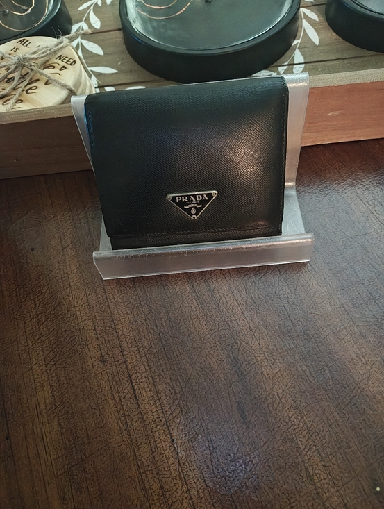 Prada Other - Prada Black Saffiano Leather Men's Wallet with Triangle Logo